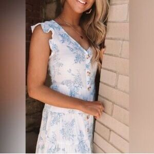 Sweet Wanderer blue and white dress, size M
